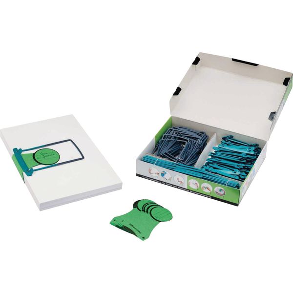 Jalema Clip Per Archiviazione Clipex 5721000 Verde 100 Pz./Confezione. +Etichette-image