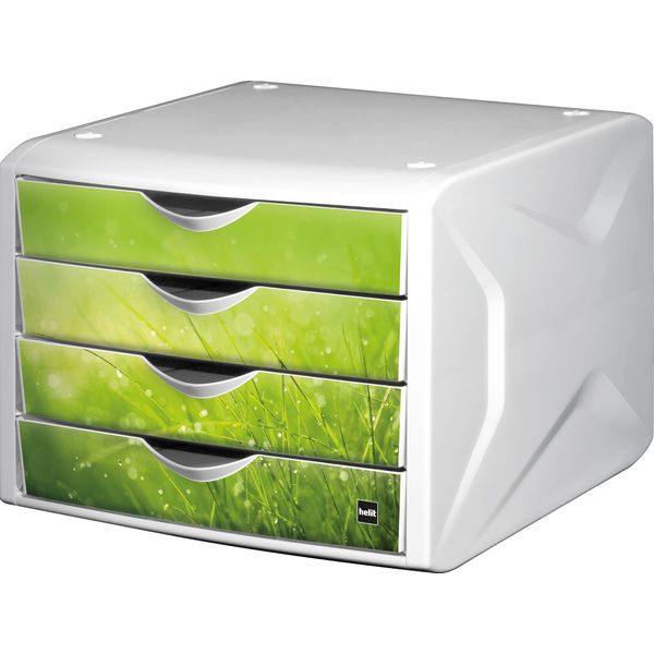 Helit Schubladenbox The Chameleon GrüN Din A4 Mit 4 Schubladen (H6129650)-image