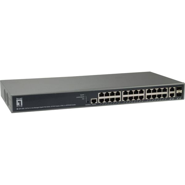 Switch Levelone 26X GEP-2682 2Xgsfp 19" 370W 24Xpoe"-image