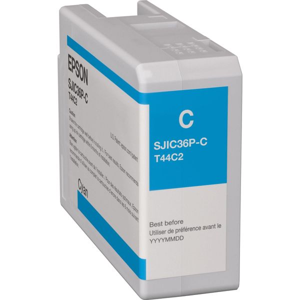Epson SJIC36P(C) - 80 Ml - Ciano - Originale - Cartuccia D'inchiostro - Per Colorworks Cw-C6000Ae, Cw-C6000Pe, Cw-C6500Ae, CW-C650-image