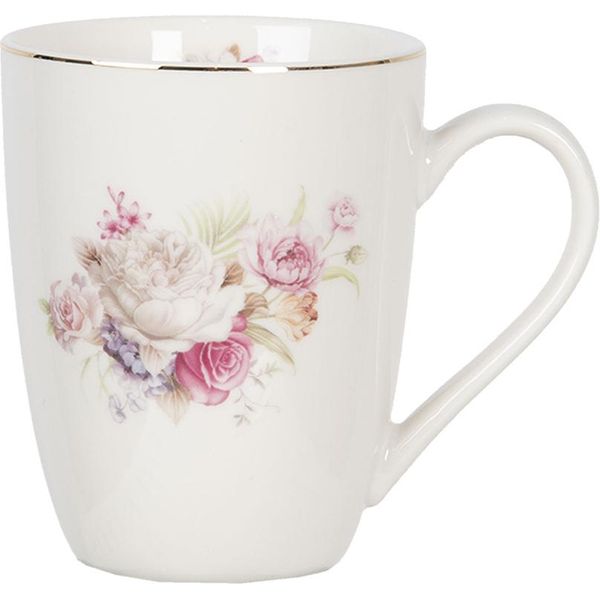 Tazza Clayre & Eef 330 Ml Porcellana Bianca Fiori Tondi-image