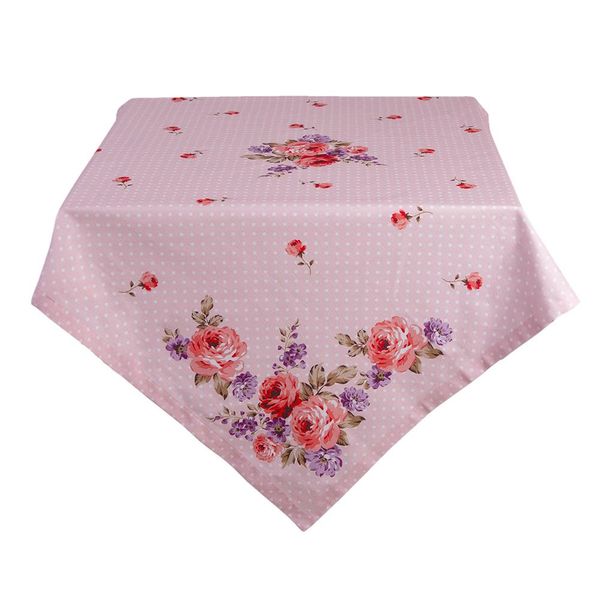 Tovaglia Clayre & Eef 130X180 Cm Rosa Viola Cotone Rose-image