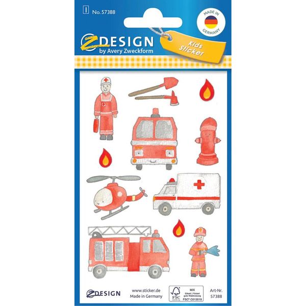 Avery Zweckform 57388 Avery Zweckform Zdesign Kids Adesivi Di Carta, Rosso-image