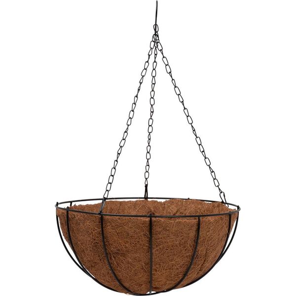 Vaso Strend Pro Lc-Cocoh-22, 25X25X12 Cm, Sospeso, Acciaio/Cocco, Con Catena E Gancio-image