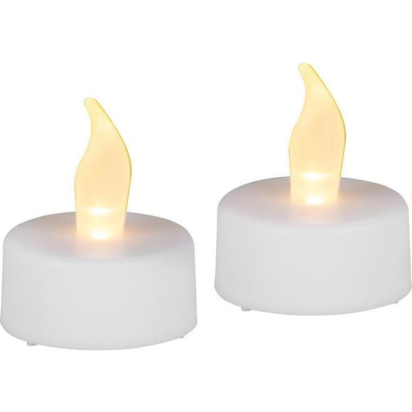 Candele Magichome Natale, Led Tealight, Set 2 Pz, Bianche, Per Tomba, Fiamma Mobile-image