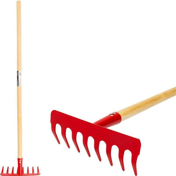 Rastrellino Da Giardino Strend Pro Herrison 813-04, 8 Denti, Rastrello, Manico In Legno 900 Mm, Mini-image