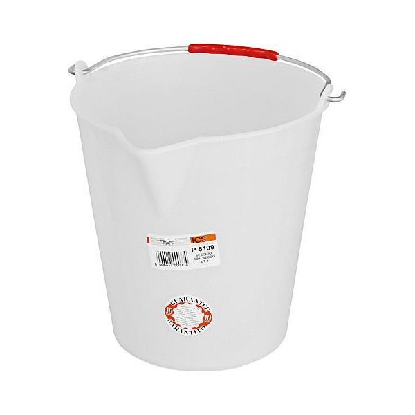 Secchio Ics P5112, 12 Litri, 28X27 Cm, Bianco, Con Beccuccio-image