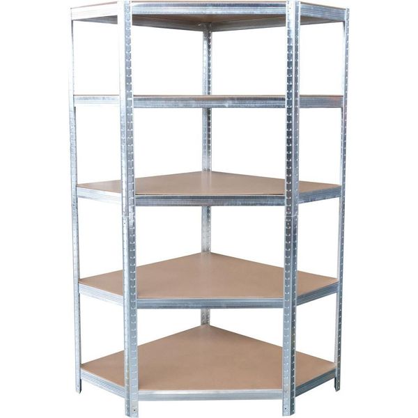 Scaffale Racks RAT80, Ad Angolo, Metallo, Mdf, 5 Ripiani, 180X90X40 Cm, Max. 150 Kg/Ripiano-image