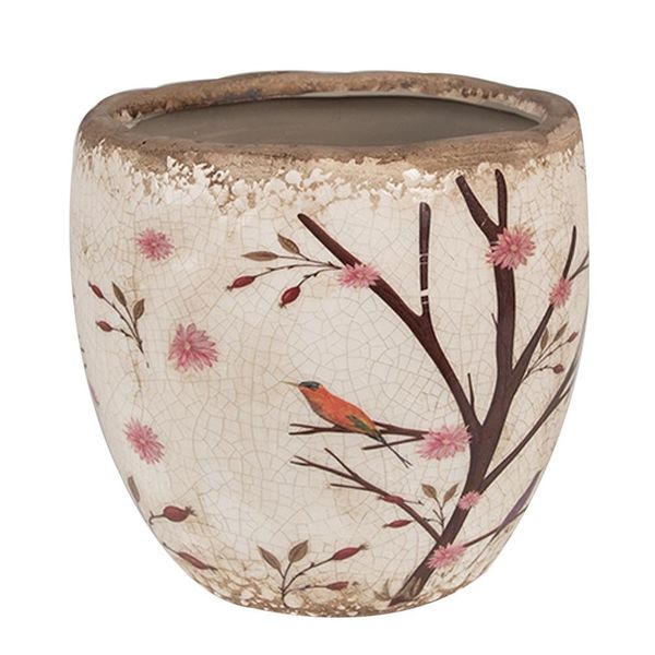 Vaso Da Fiori Clayre & Eef Ø 14X14 Cm Rami Di Ceramica Beige Marrone-image
