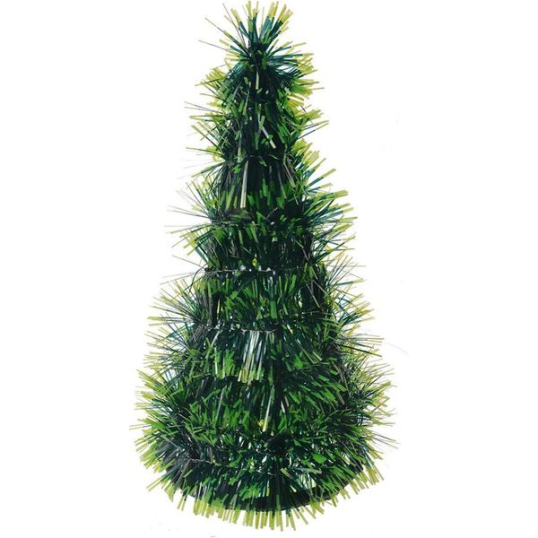 Clayre & Eef Decorazione Natalizia Albero Di Natale Ø 12X25 Cm Plastica Verde-image