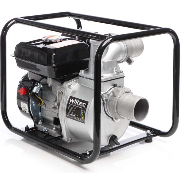 Pompa Per Acque Reflue A Benzina Wiltec 4Kw 48.000L/H, Prevalenza 28M, Pompa Per Acqua Da Giardino Con Attacco 80Mm (3") Motore A 4 Tempi"-image