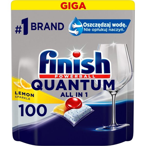 Finish Quantum All In One Capsule Di Limone Per Lavastoviglie, 100 Pz-image