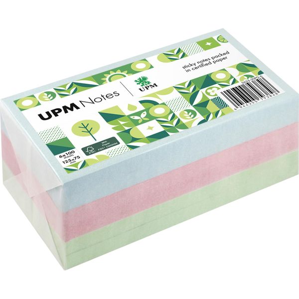 Upm Notes Sticky Note 5655-20PG-6 Pastello 125X75Mm 100 Fogli Assortiti 6 Pezzi.-image