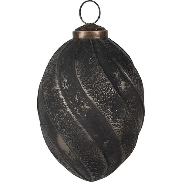Guaina Natalizia Clayre & Eef Ø 7X10 Cm In Vetro Nero-image