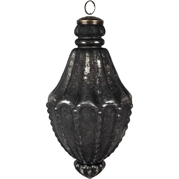 Guaina Natalizia Clayre & Eef Ø 11X22 Cm In Vetro Nero-image