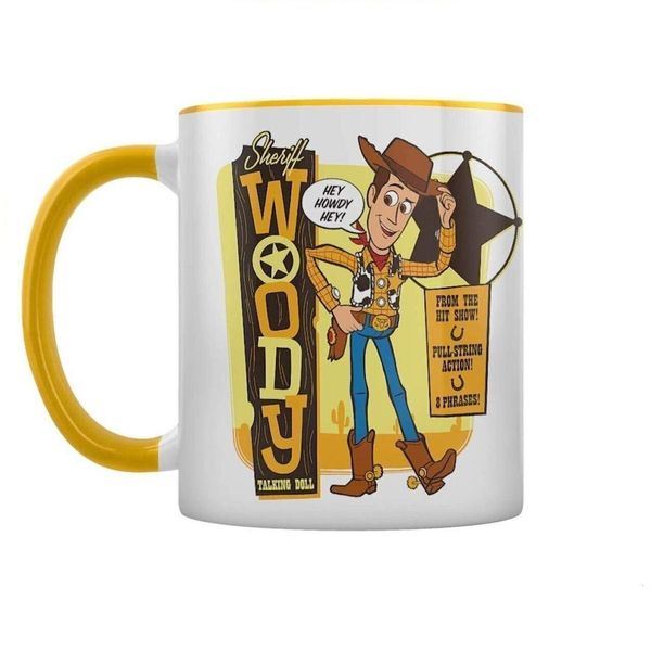Toy Story 4 - Tazza Da Caffè, Interno Bicolore PM3871 (Taglia Unica) (Giallo/Bianco/Marrone)-image