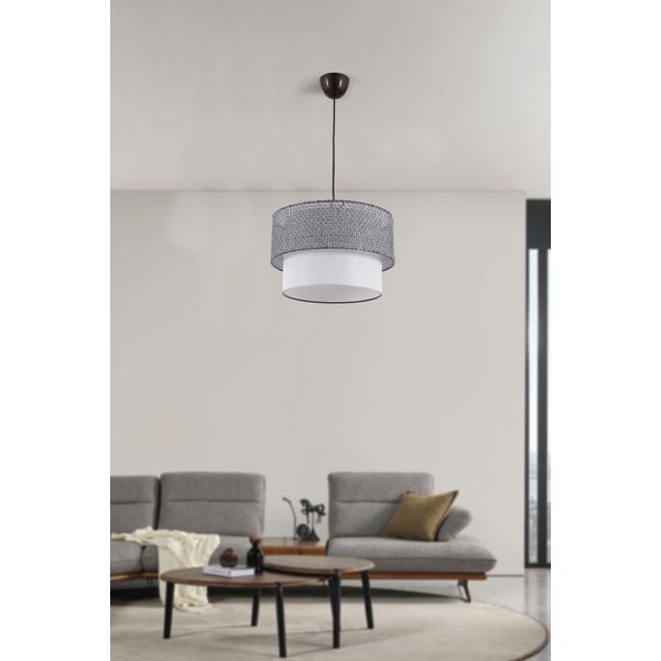 Opviq, Corallo - Grigio, Bianco,Lampadario, Grigio, Corpo In Metallo, 30 X 30 X 70 Cm-image