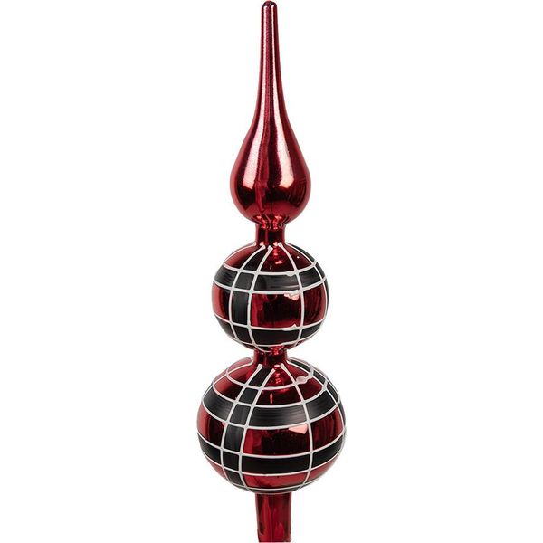 Copri Albero Di Natale Clayre & Eef Ø 8X30 Cm In Vetro Rosso-image