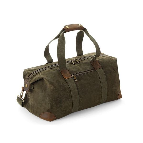 Quadra - Borsa Da Viaggio "Heritage"", Inserti In Pelle BC5215 (Taglia Unica) (Verde Oliva)"-image