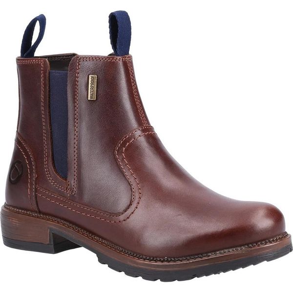 Cotswold Damen Laverton Slip On Leder-Stiefeletten FS5829 (38 Eu) (Braun/Marineblau)-image