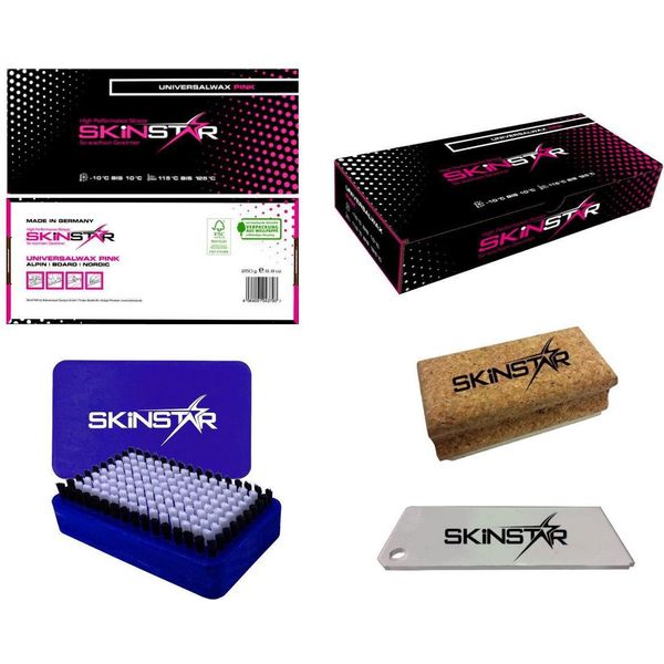 Skinstar Ski Wax Starter Set 4 Pezzi Cera Universale Alpino + Nordico + Tavola-image