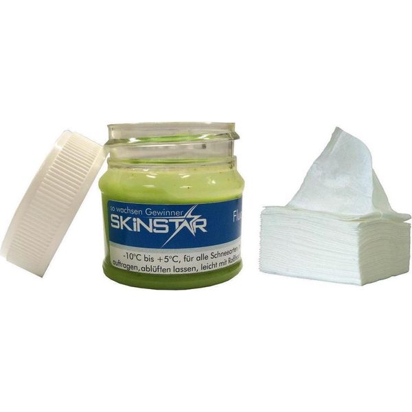 Skinstar Fluor Speed Paste Skiwax Sciolina Da Sci 30G Panno Di Lucidatura In Pile Panni Di Pulizia-image