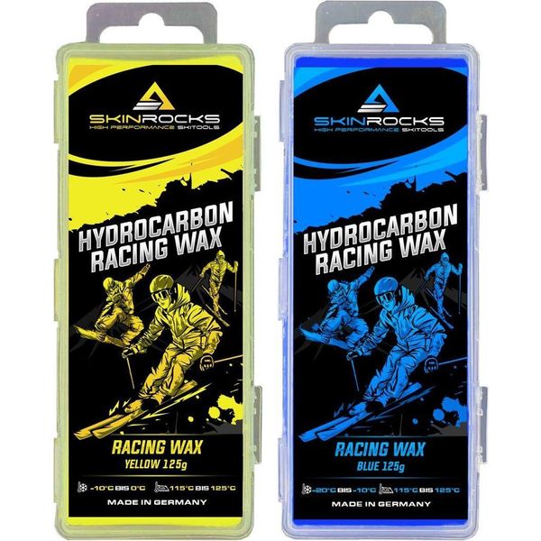 Skinrocks Hydrocarbon Racing Wax Cross Country Ski Snowboard Wax Mix Blue-Yellow 250G-image