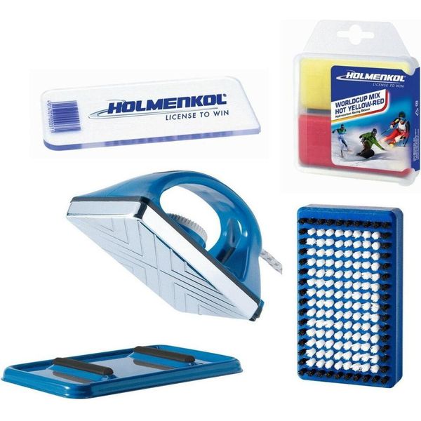 Holmenkol Set Di Cera Da Sci Skiwax Worldcup Ski Snowboard Wax Care 4 Pezzi-image