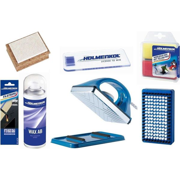 Holmenkol Set Di Cera Da Sci Skiwax Worldcup Ski Snowboard Wax Care 7 Pezzi-image