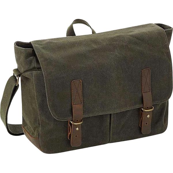 Quadra - Borsa Messenger "Heritage"", Rivestimento In Pelle PC5331 (Taglia Unica) (Oliva)"-image