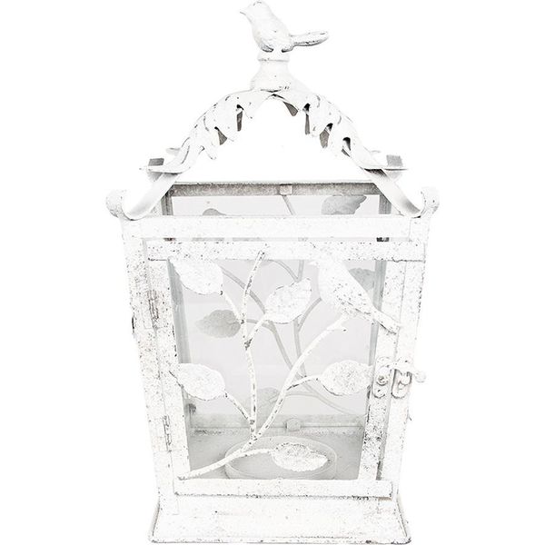 Lanterna Clayre & Eef 20X20X35 Cm In Metallo Bianco-image