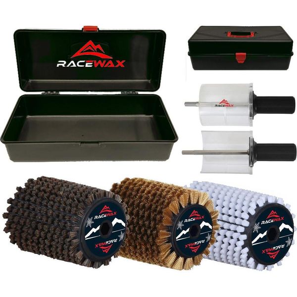 Racewax Set Spazzola Roto 120Mm Nylon Crine Di Cavallo Rame Spazzola Roto Stick-image