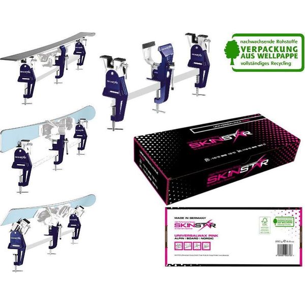 Skinstar Set Di Cera Da Sci Con Morsa Da Sci Da Corsa Cera Universale 250G-image