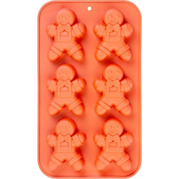 Stampo Magichome, Per Cottura, Natalizio, Silicone, 6 Figure Omino Di Pan Di Zenzero, 29,5X17,5X2,7 Cm-image