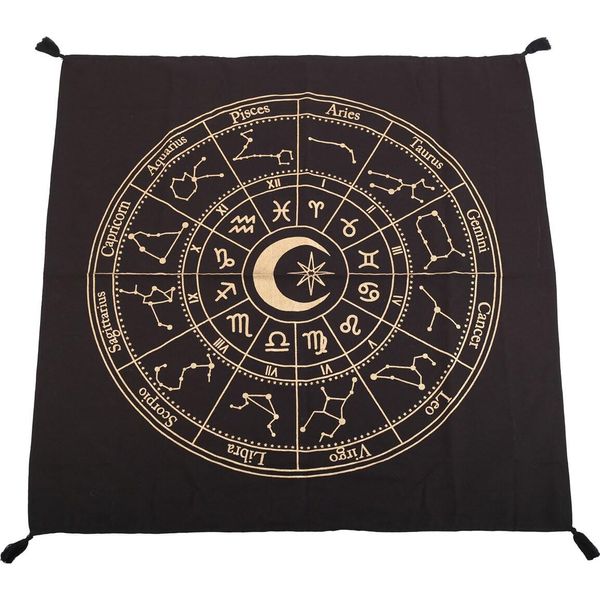 Something Different - Foulard Da Altare, Ruota Astrologica SD6563 (Taglia Unica) (Nero/Oro)-image