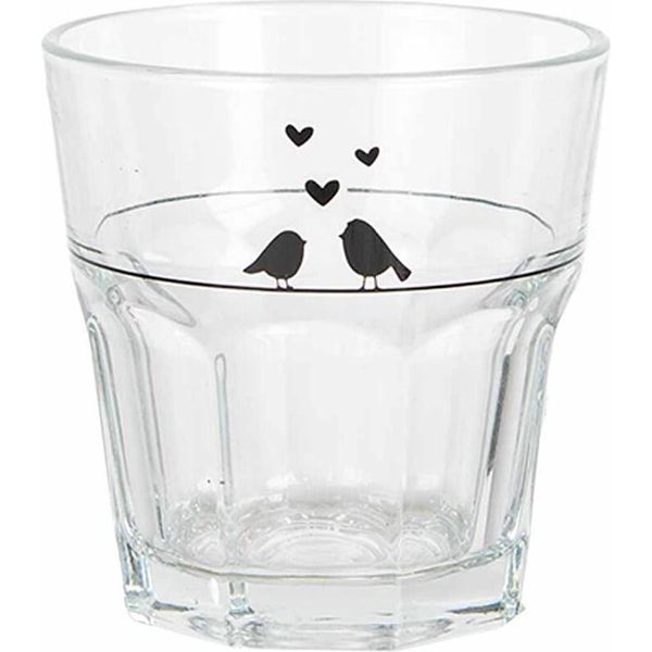 Bicchiere D'acqua Clayre & Eef 200 Ml Vetro Trasparente Uccelli-image