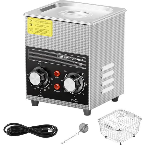Succebuy Pulitore A Ultrasuoni Da 2L, Macchina A Cavitazione Sonica Digitale Da 60 W Con Riscaldatore, Timer E Cestello Per Orologi, Occhiali, Monete, Parti Metalliche, Utensili-image
