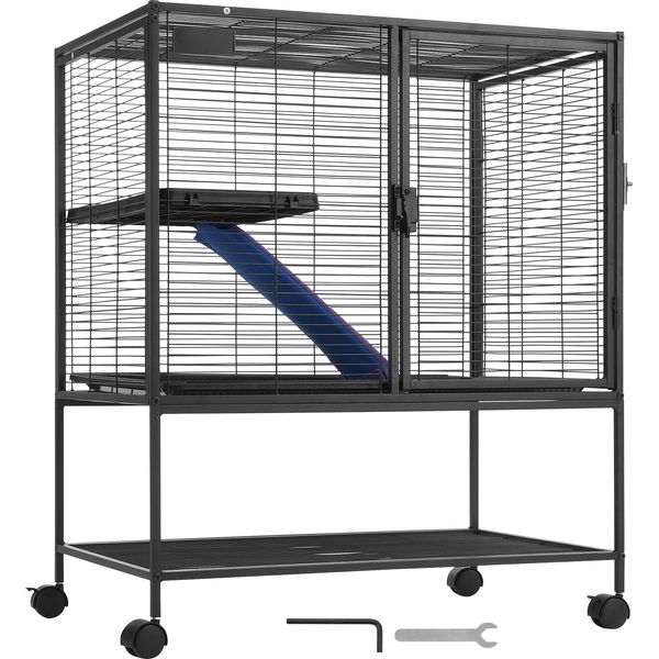 Succebuy Gabbia Per Furetti In Metallo Arrotolabile Da 36", Grande Gabbia Critter Nation A 2 Livelli. Ideale Per Vari Piccoli Animali Domestici. Facile Da Montare E Da Usare."-image