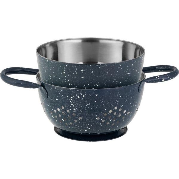 Colino Magichome, Con Ciotola, 15.5 Cm, Con Manico, Fori Rotondi, In Acciaio Inox, Set 2 Pz-image