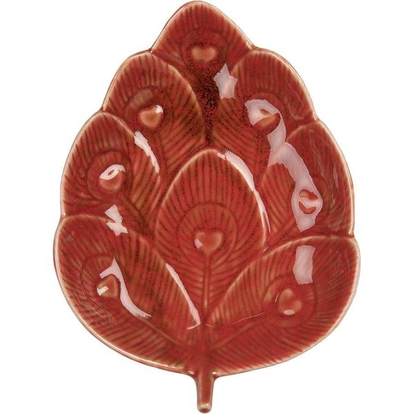 Ciotola Per Decorazioni Clayre & Eef 16X12X3 Cm In Vetroceramica Rossa-image