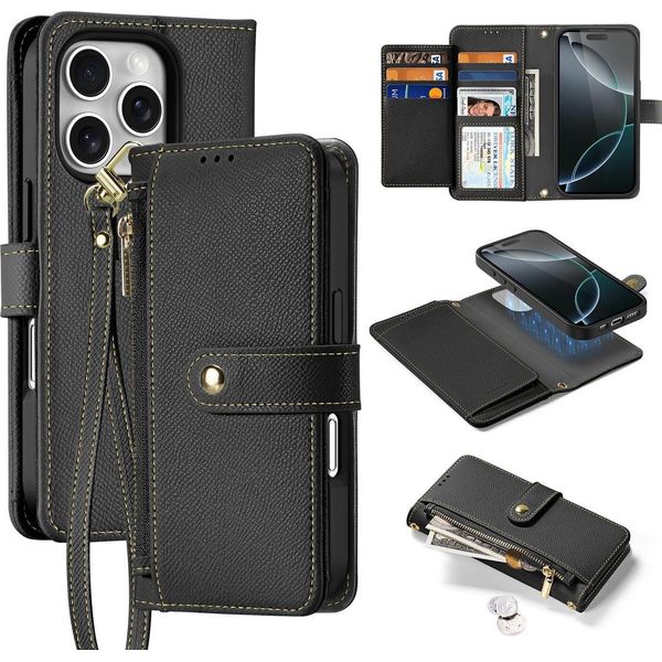 Dux Ducis Lava Custodia In Pelle Per Iphone 16 Pro Max - Nero-image