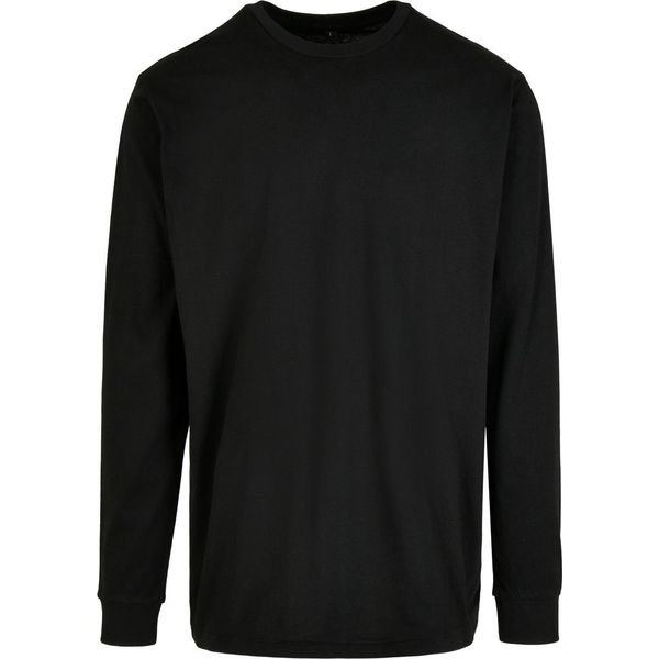 Build Your Brand - Felpa Con Polsini A Coste Per Uomo/Donna Unisex A Maniche Lunghe LT2425 (M) (Nero)-image