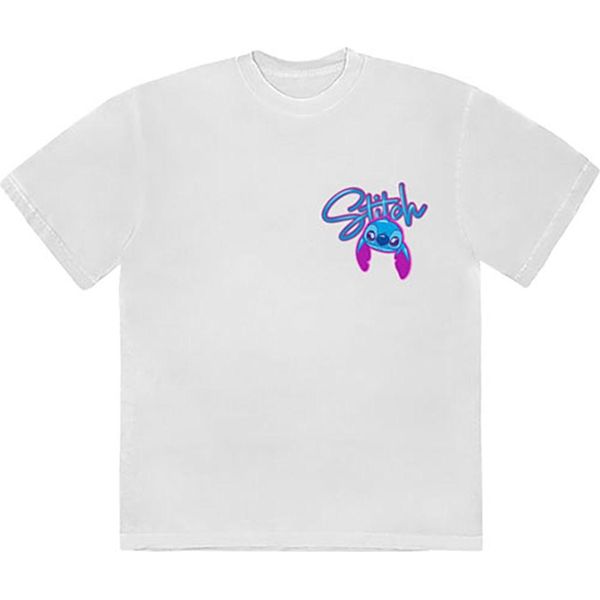 Lilo & Stitch - T-Shirt Con Stampa Sul Retro Per Uomo/Donna Unisex RO14047 (M) (Bianco)-image