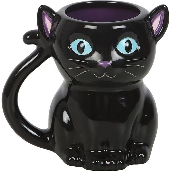 Something Different - Tazza Da Caffè "Carino E Inquietante"", Gatto Nero SD10210 (Taglia Unica) (Nero)"-image
