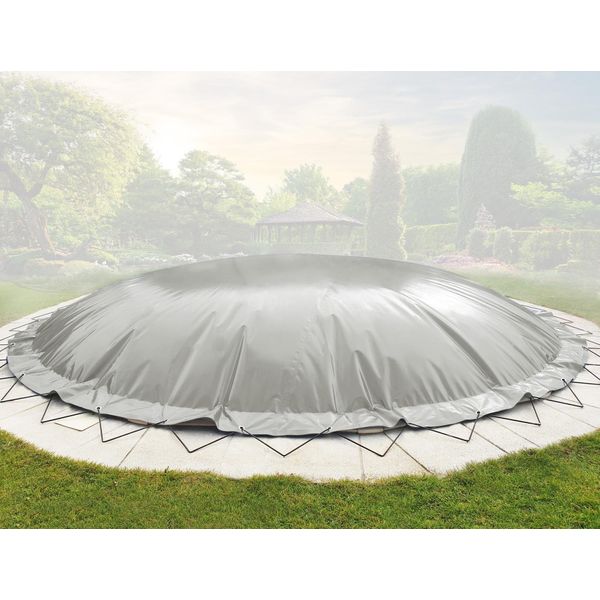 Airdeluxe® Copertura Gonfiabile Rotonda Per Piscina (Diametro Della Piscina: 360 Cm, Grigio) Con Pompa D'aria Elettrica, Copertura Per Piscina In Telone Di Camion, Copertura Invernale Per Piscina Copertura Per Piscina In Telone Di Camion, Copertura Invernale Per Piscina-image