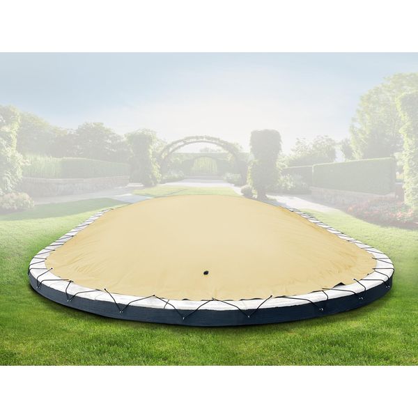 Copertura Gonfiabile Ovale Per Piscina Airdeluxe® (4,90 M X 3,00 M, Beige) In Telone Da Camion - Copertura Invernale Stabile Per Piscina-image