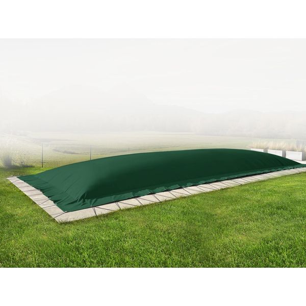 Airdeluxe® Copertura Gonfiabile Rettangolare Per Piscina (9 M X 4 M, Verde), Copertura Invernale Per Piscina In Telone Da Camion-image