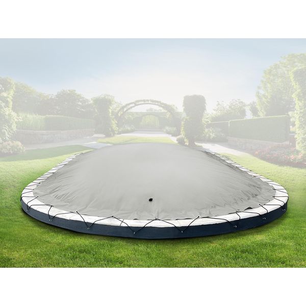 Copertura Gonfiabile Ovale Per Piscina Airdeluxe® (4,90 M X 3,00 M, Grigio) In Telone Per Camion - Robusta Copertura Invernale Per Piscina-image
