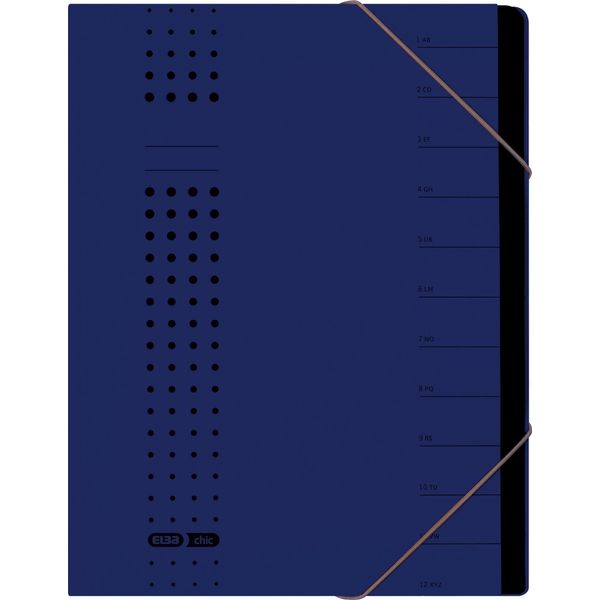 Elba 400001992 Organizer Chic - 12 Scomparti, A4, Cartone (Rc), 450 G/M², Blu Scuro-image