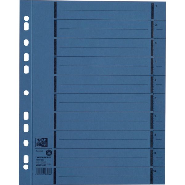 Elba 400004665 TrennbläTter Mit Perforation - A4 ÜBerbreite, Blau, 100 StüCk-image